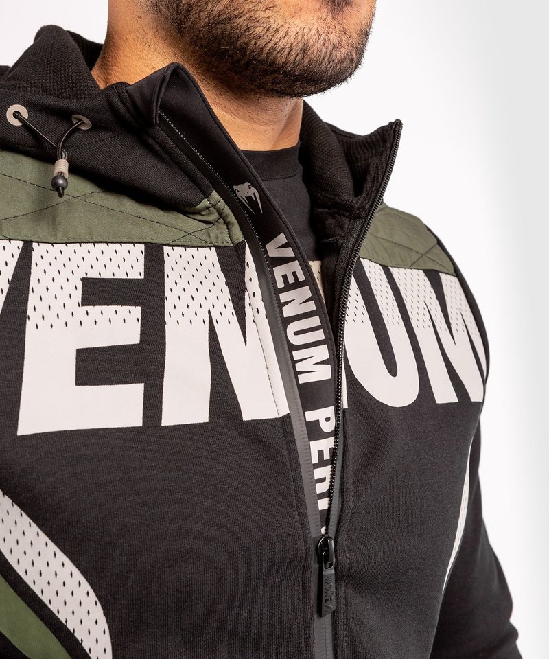 Venum ONE FC Impact Hoodie Black Khaki - FIGHTWEAR SHOP EUROPE