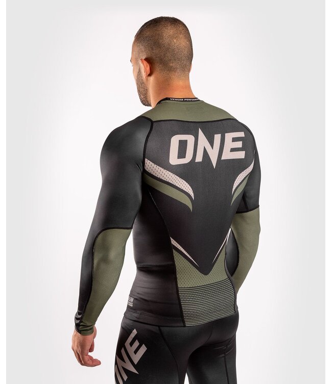 Venum ONE FC Impact Rashguard Long Sleeves Black Khaki