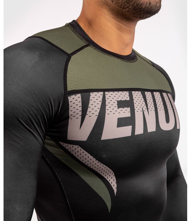 Venum ONE FC Impact Rashguard L/A Schwarz Khaki