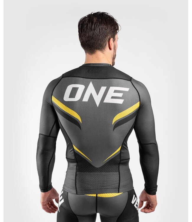 Venum ONE FC Impact Rashguard Long Sleeves Grey Yellow