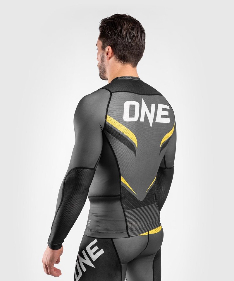 Venum Venum ONE FC Impact Rashguard L/A Grau Gelb