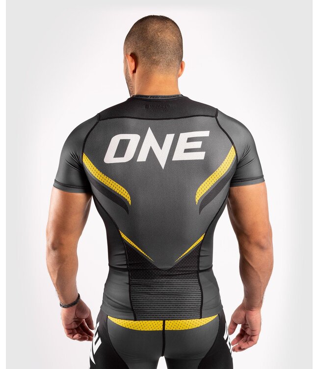 Venum ONE FC Impact Rashguard Short Sleeves Grey Yellow