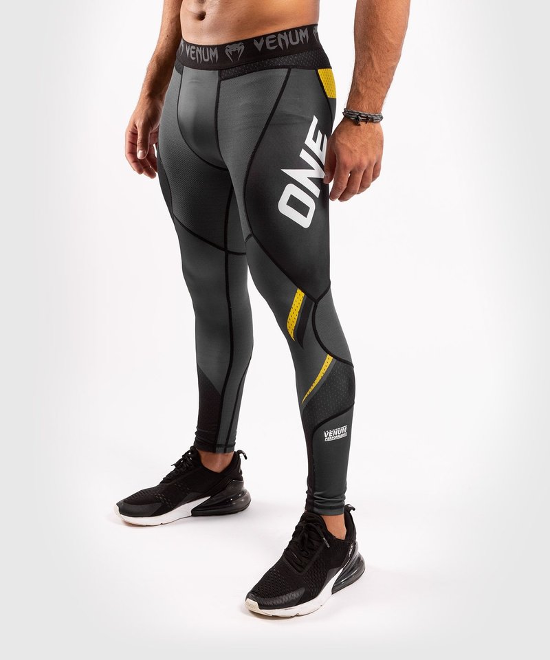 Venum Venum ONE FC Impact Compression Tights Legging Grey Yellow