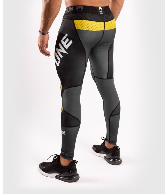 Venum ONE FC Kompression Tights Legging Grau Gelb