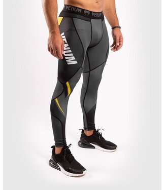 Venum Fightwear – Official Collection - Fightwear Shop Venum ONE FC Kompression Tights Legging Grau Gelb
