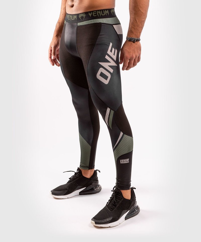 Venum Venum ONE FC Impact Compression Tights Legging Kaki Zwart