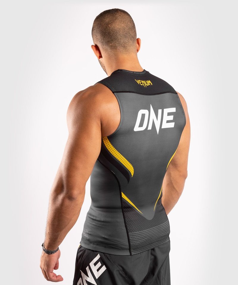 Venum Venum ONE FC Impact Sleeveless Rashguard Grey Yellow