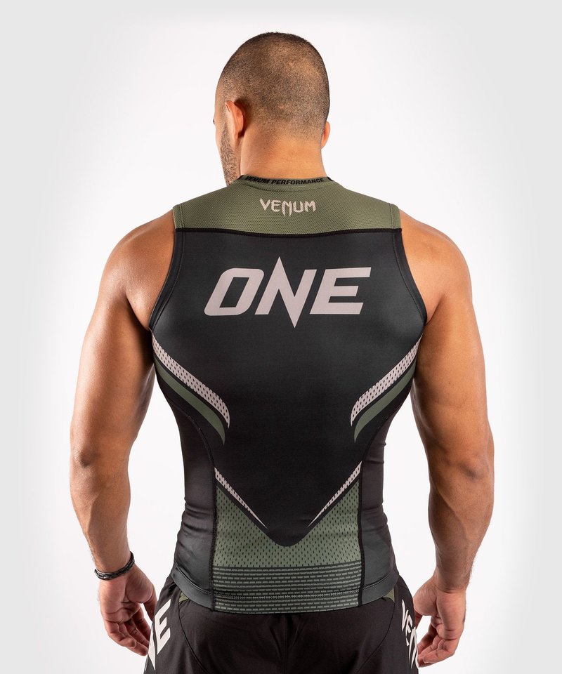 Venum Venum ONE FC Impact Ärmelloser Rashguard Schwarz Khaki