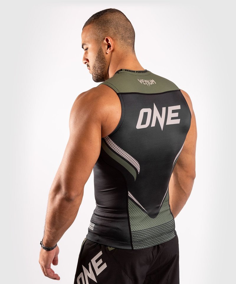 Venum Venum ONE FC Impact Ärmelloser Rashguard Schwarz Khaki