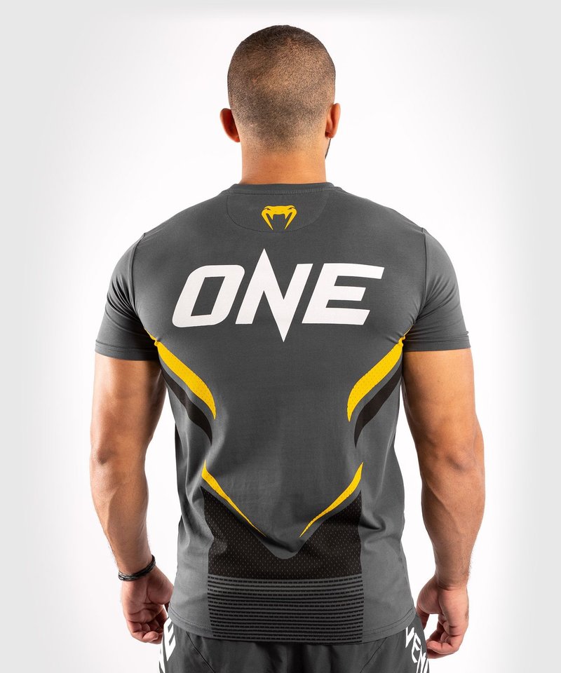 Venum Venum ONE FC Impact T Shirt Grey Yellow Venum Europe