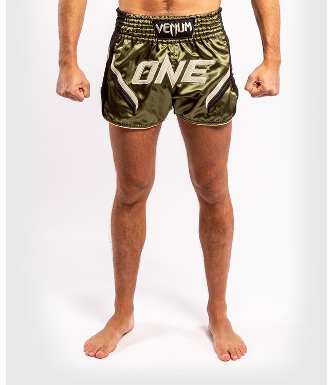 Venum ONE FC Impact Muay Thai Shorts Khaki Black