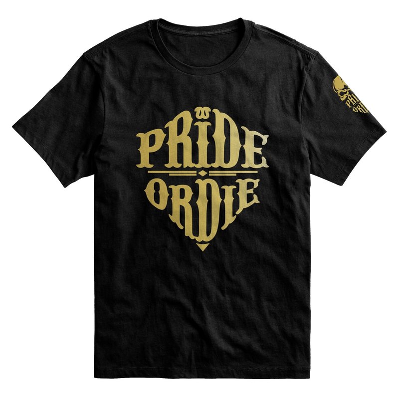 Pride or Die Pride or Die T Shirt Reckless Zwart Goud
