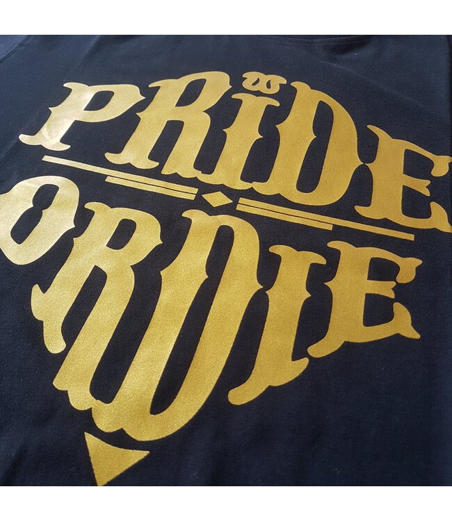 Pride or Die T Shirt "Reckless" Black Gold