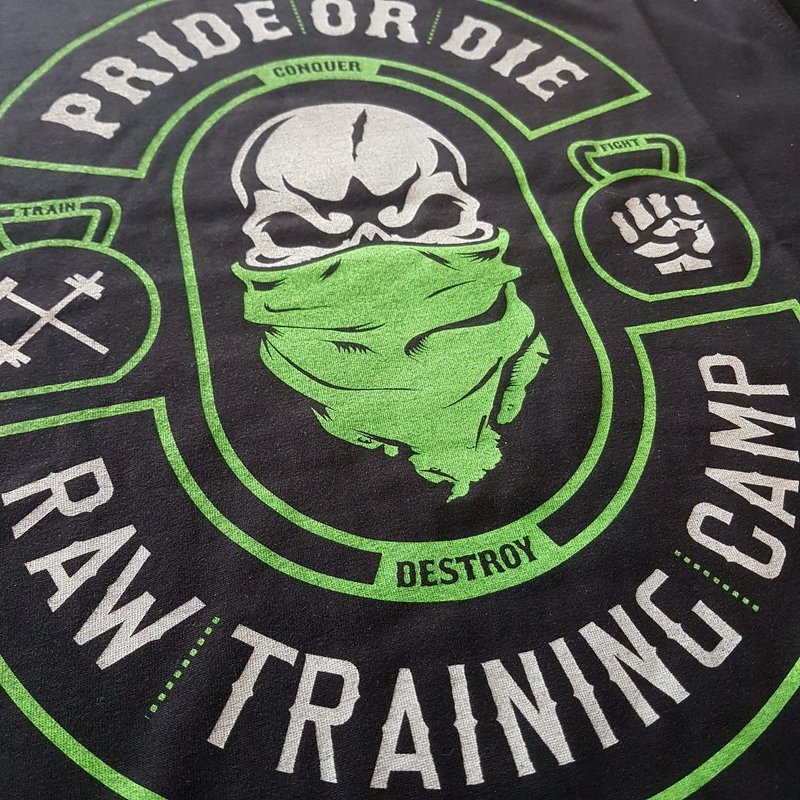 Pride or Die Pride or Die T Shirt Raw Training Camp V2 Zwart