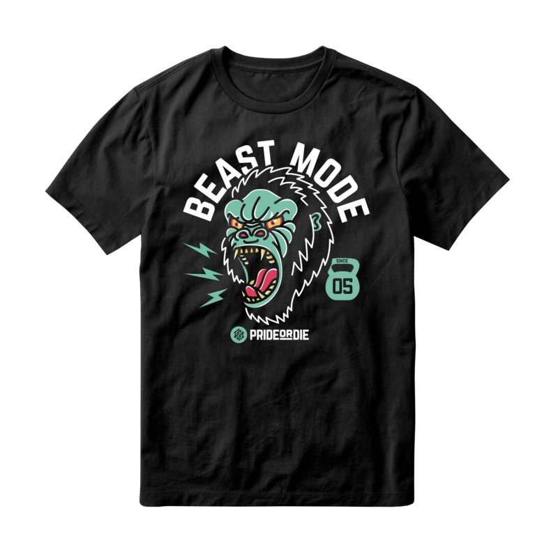 Pride or Die Pride or Die T Shirt Beast Mode Zwart