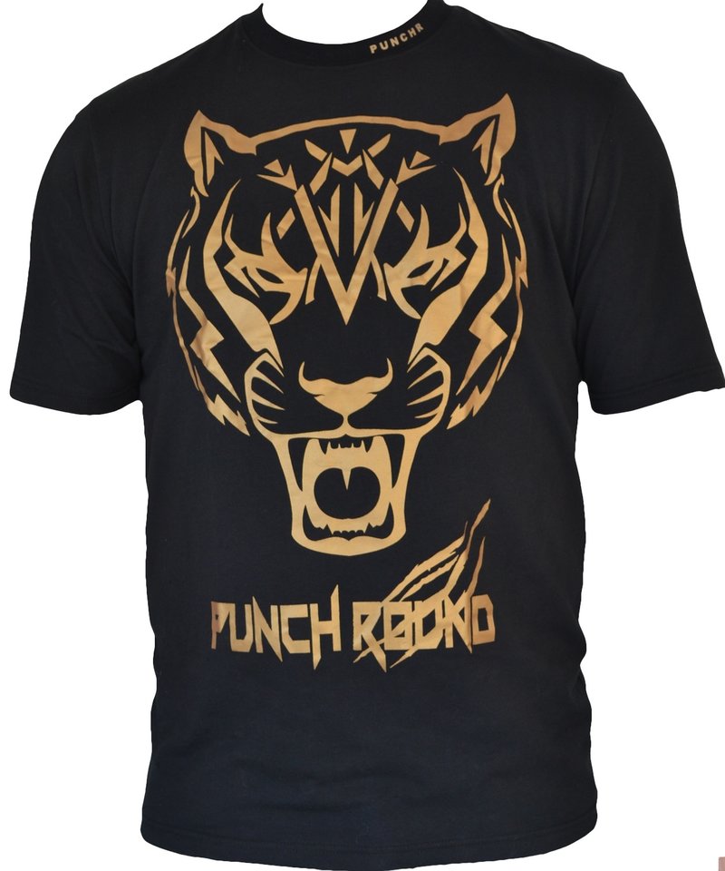 PunchR™  Punch Round Tiger Razor Shirt Black Gold