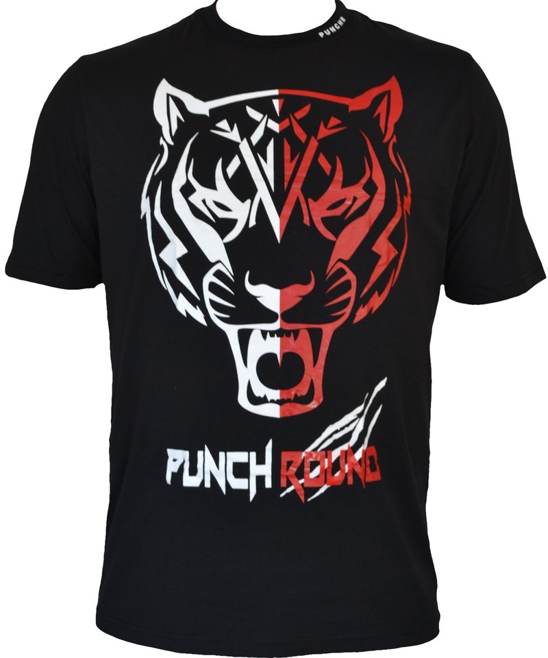 PunchR™  Punch Round Tiger Razor Shirt Black White Red