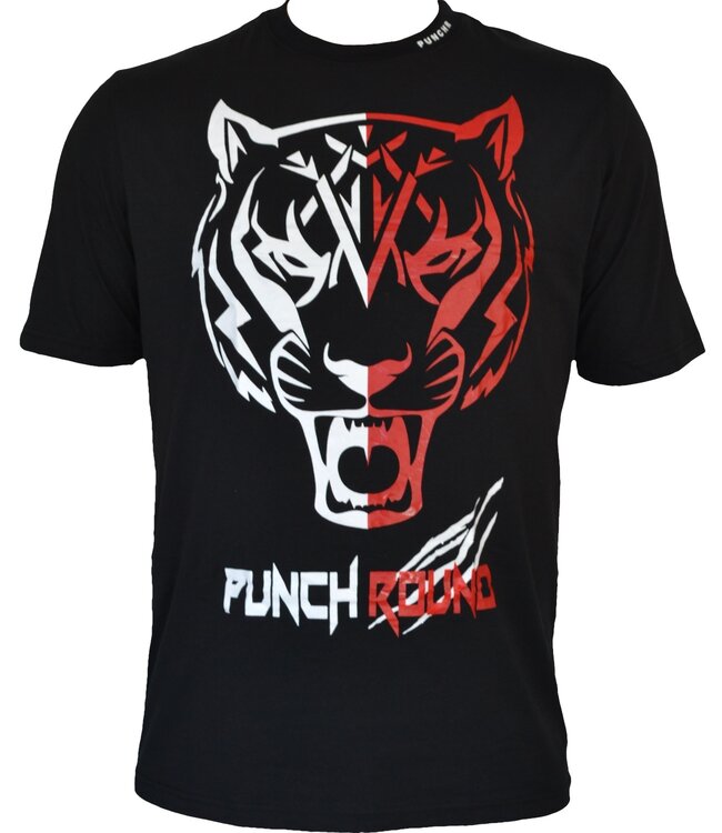 Punch Round Tiger Razor Shirt Kids Zwart Wit Rood