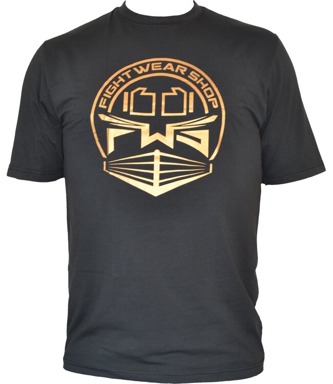 Fightwear Shop Ring Logo T Shirt Zwart Goud