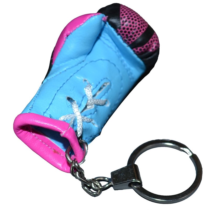 PunchR™  Punch Round Boxhandschuh Schlüsselring Rosa Schwarz Blau