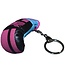Punch Round Boxing Glove Keyring Pink Black Bleu