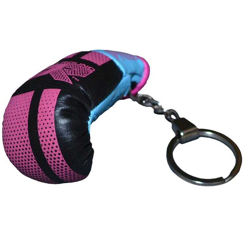 PunchR™  Punch Round Boxhandschuh Schlüsselring Rosa Schwarz Blau