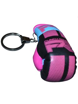 PunchR™  Punch Round Boxing Glove Keyring Pink Black Bleu