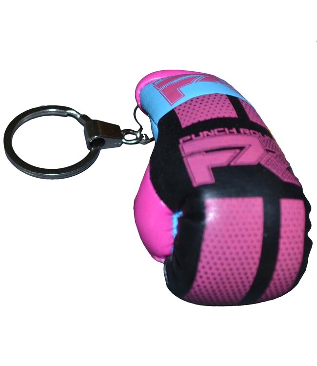 PunchR™  Punch Round Boxing Glove Keyring Pink Black Bleu