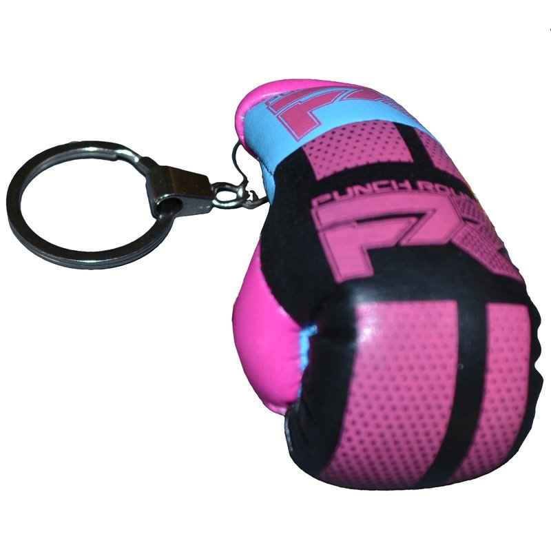 PunchR™  Punch Round Boxhandschuh Schlüsselring Rosa Schwarz Blau