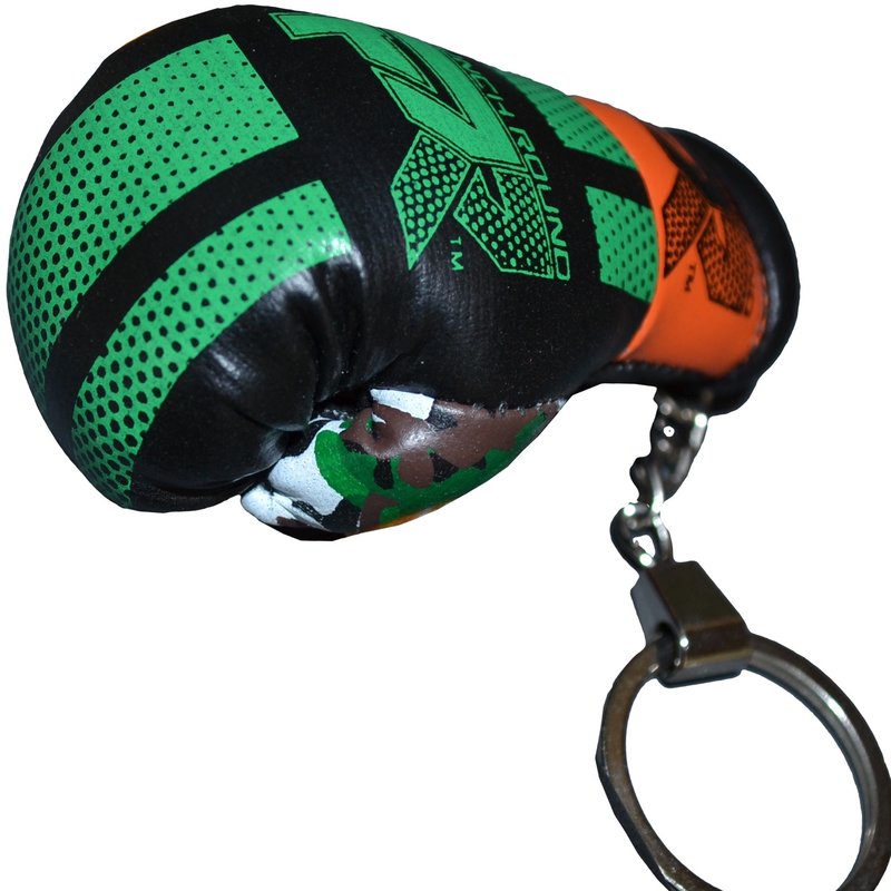 PunchR™  Punch Round Bokshandschoen Sleutelhanger Camo Groen Oranje