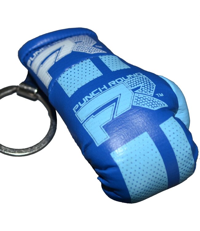 PunchR™  Punch Round Boxing Glove Keyring Blue White