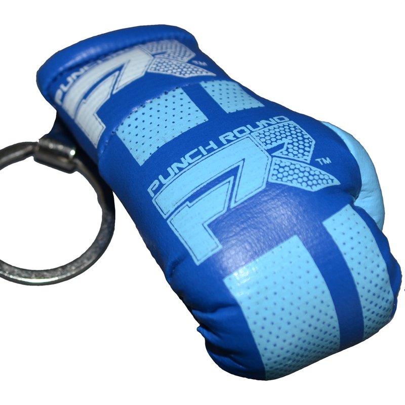 PunchR™  Punch Round Boxhandschuh Schlüsselring Blau Weiss