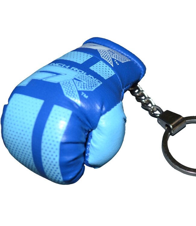 PunchR™  Punch Round Boxing Glove Keyring Blue White