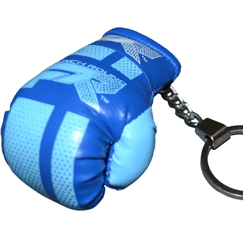 PunchR™  Punch Round Boxhandschuh Schlüsselring Blau Weiss