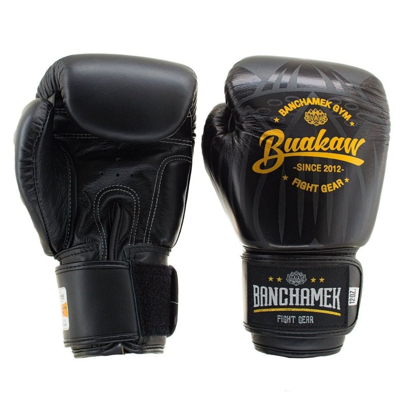 Buakaw Buakaw Benchamek Boxhandschuhe Schwarzes Leder