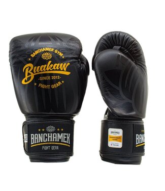 Buakaw Buakaw Benchamek Boxhandschuhe Schwarzes Leder