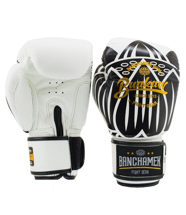 Buakaw Buakaw Benchamek Boxhandschuhe Weiß Leder