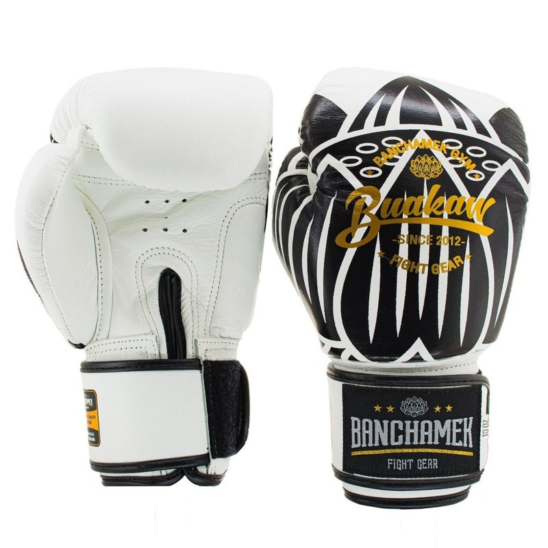 Buakaw Buakaw Benchamek Boxhandschuhe Weiß Leder