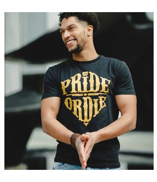 PRiDEorDiE Pride or Die T Shirt Reckless Black Gold