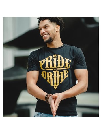 Pride or Die Pride or Die T Shirt Reckless Zwart Goud