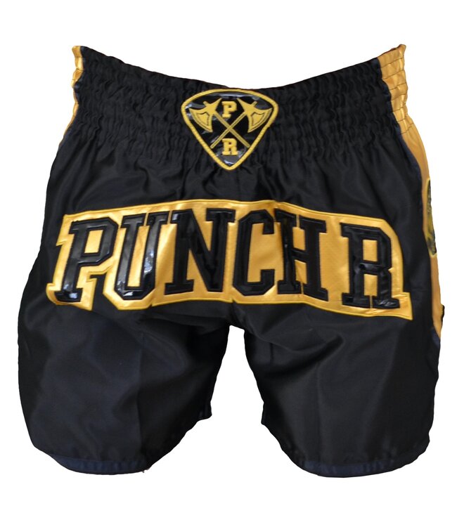 PunchR™  PunchR Muay Thai Kickboks Broek Zwart Goud by PunchR™