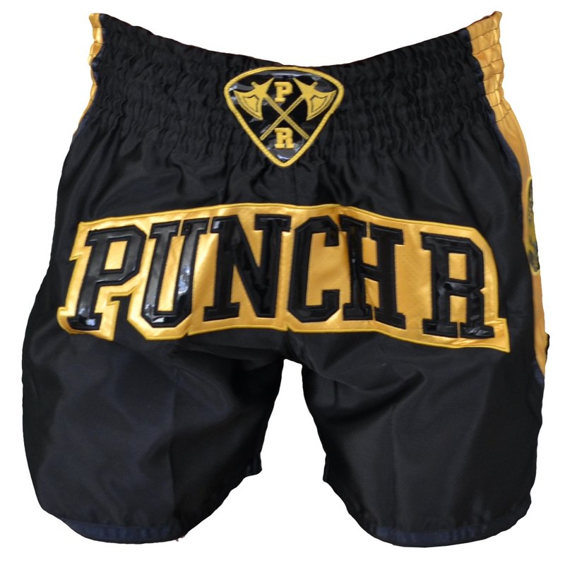 PunchR™  PunchR Muay Thai Kickboks Broek Zwart Goud by PunchR™