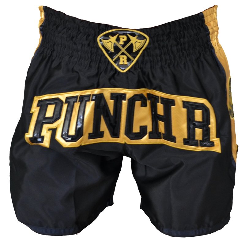 PunchR™  PunchR Muay Thai Kickboxhose Schwarz Gold von Punch Round™