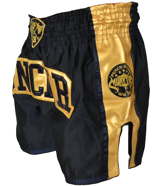 PunchR Muay Thai Kickboks Broek Zwart Goud