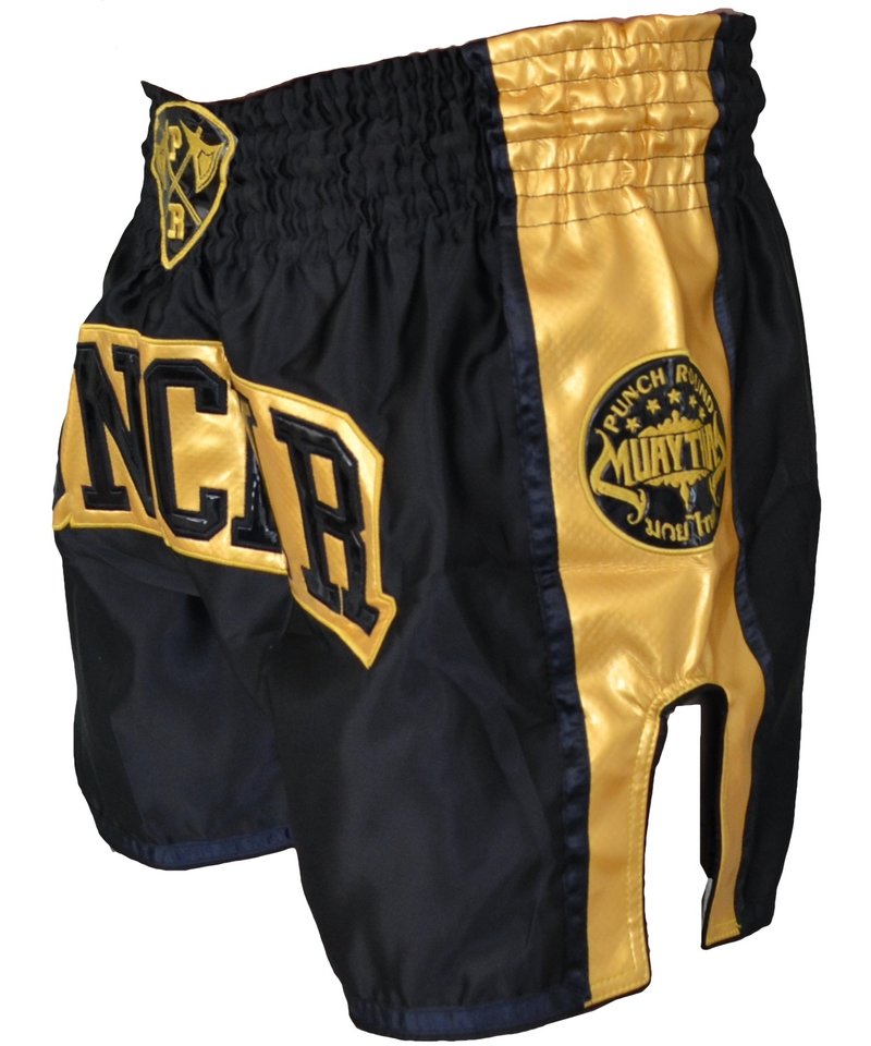 PunchR™  PunchR Muay Thai Kickboxhose Schwarz Gold von Punch Round™