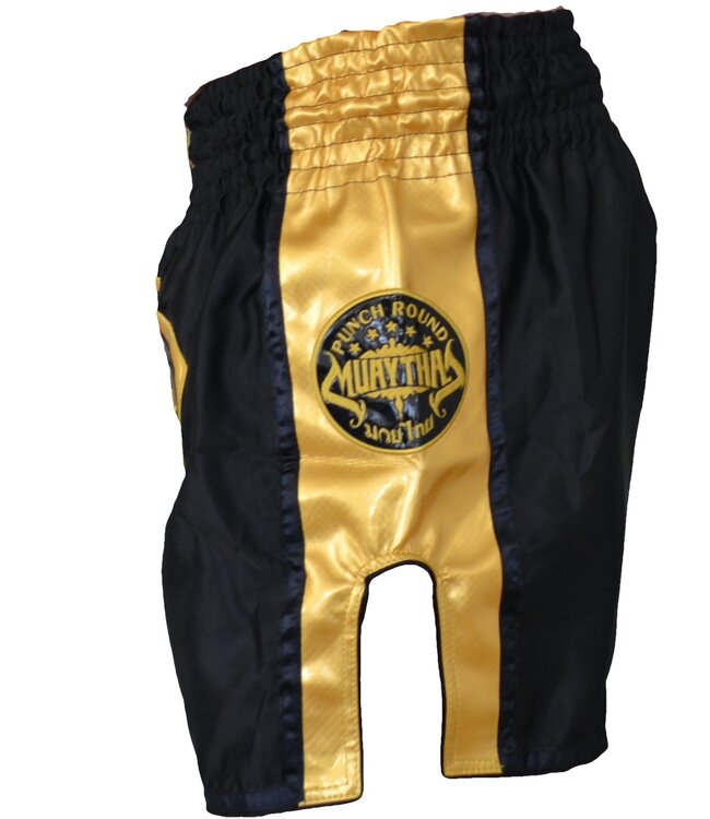 PunchR Muay Thai Kickboks Broek MTS7 Zwart Goud