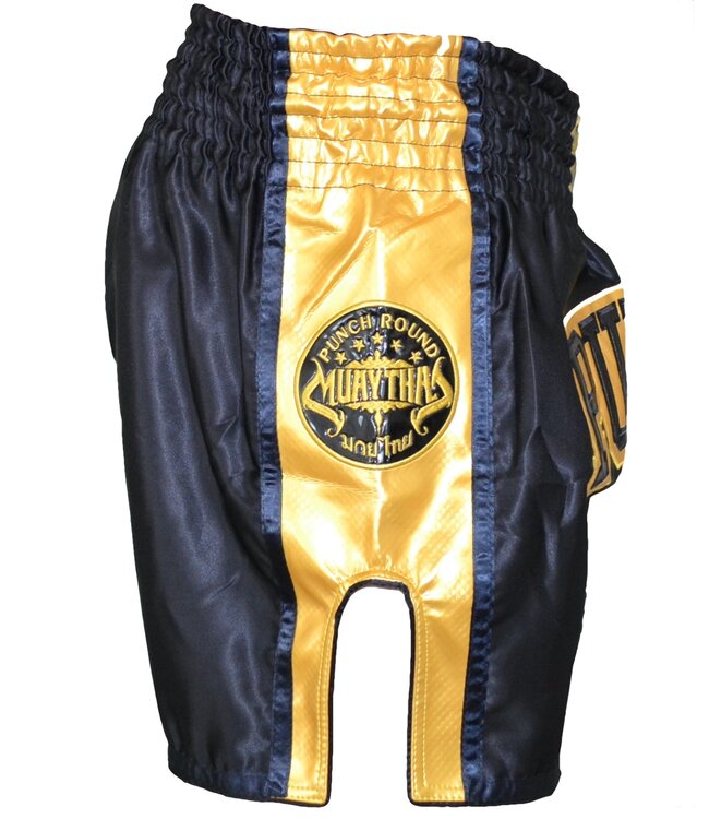 PunchR Muay Thai Kickboks Broek Zwart Goud