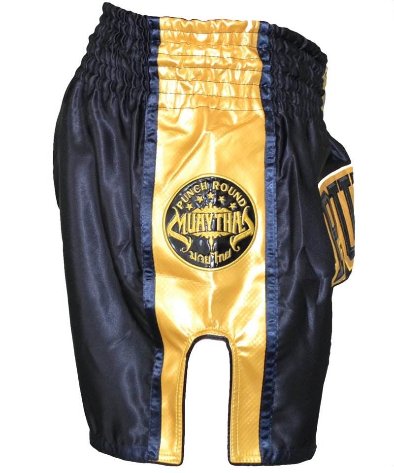 PunchR™  PunchR Muay Thai Kickboks Broek Zwart Goud by PunchR™