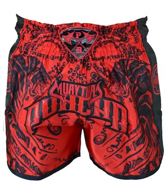 PunchR™  Punch Round ™ Sak Yant Tiger Muay Thai Kurzes Rot Schwarz