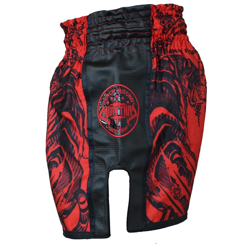 PunchR™  Punch Round ™ Sak Yant Tiger Muay Thai Kurzes Rot Schwarz